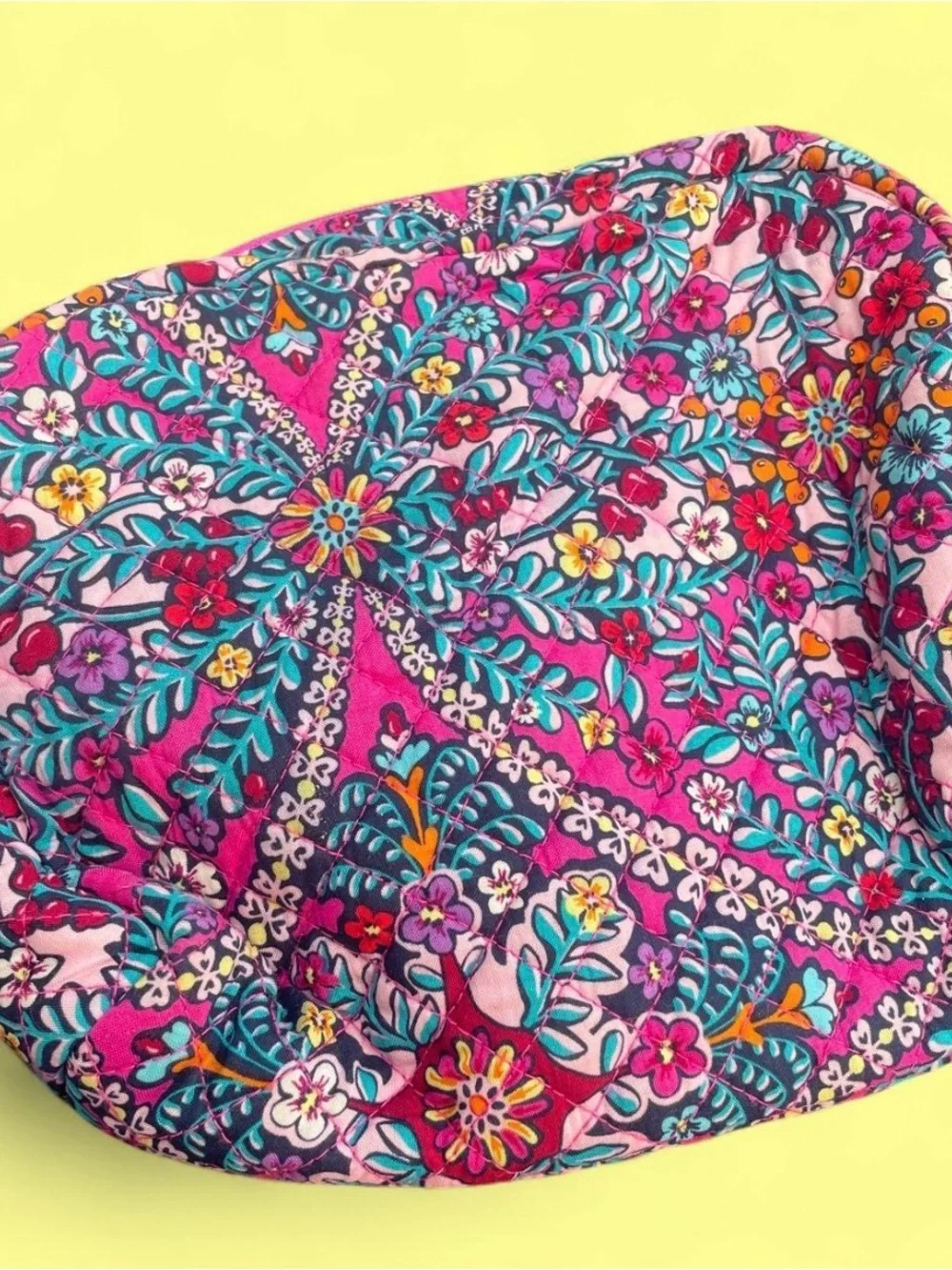 Vera Bradley Kaleidoscope Pink Floral Cosmetic makeup bag dual pockets